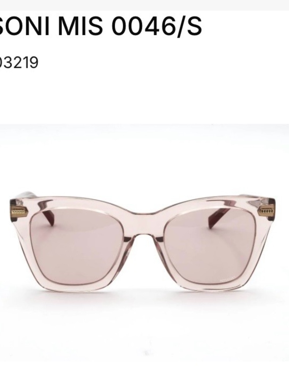 Missoni Blush Pink Square Sunglasses